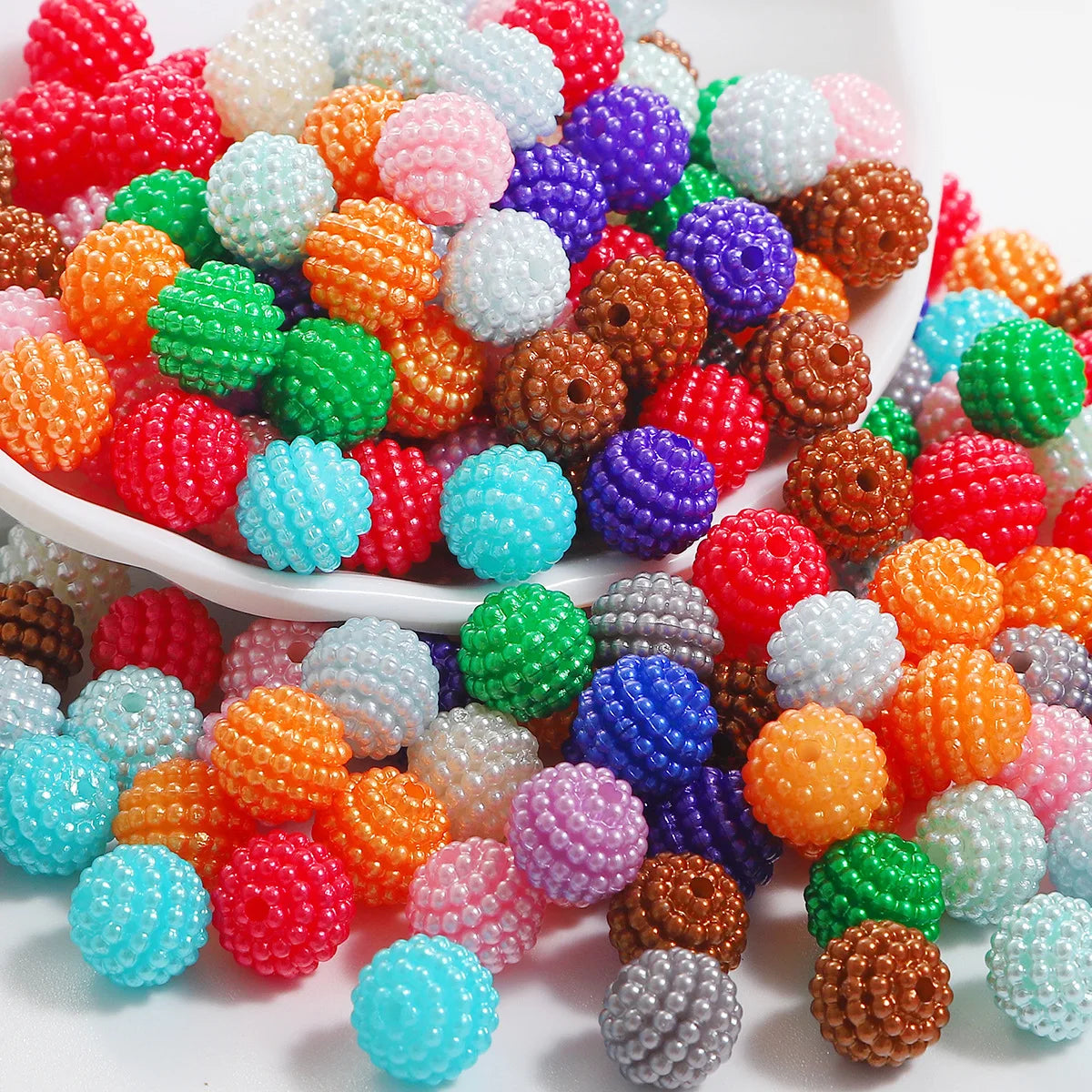 200pcs 10mm Bubblegum Colorful Pearl Bubble Acrylic Beads for Jewelry Making Bracelet Earring Necklace