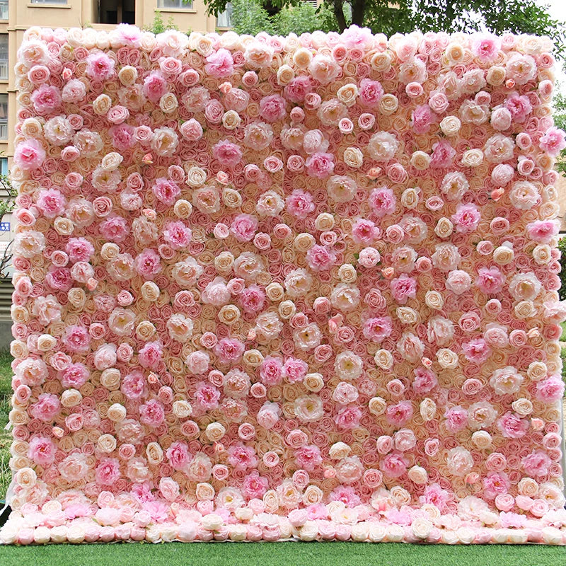 Gradient 3D Cloth Background Flower Wall Simulation Rose Wall Background Wall Photography Wedding Party Decoration MegaBDM