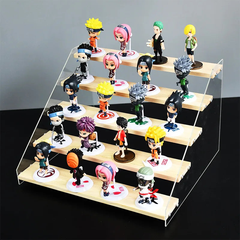 2/3/4/5/6/7 Layer Solid Wood Acrylic Step Jewelry Rack Decoration Dressing Table Cosmetics Props Bracelet Display Shelf
