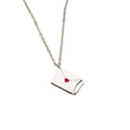 Stainless Steel Jewelry Locket necklaces Drawer Red Love Heart Envelope Pendant Necklace