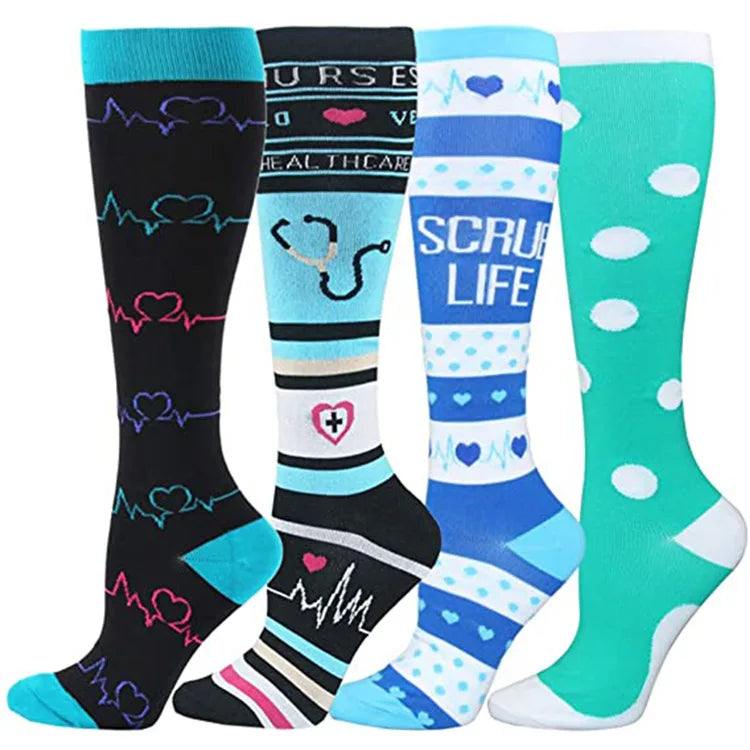 Customize Basketball OEM Nurse Compression Running  Sports Socks With Logo