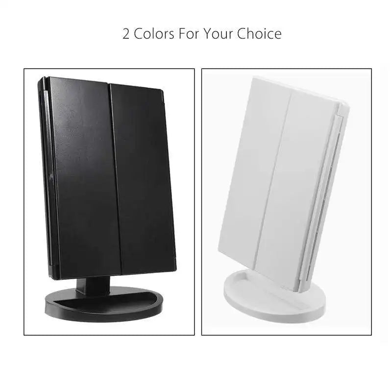 USB Charge Foldable Desktop Makeup Vanity Mirror Cosmetic Magnifying Table Make-Up Vanity Mirror
