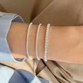3 Sizes 925 Sterling Silver Shiny Cubic Zircon Bracelet Claw Setting Diamond Tennis Bracelets Women Korean Romantic Jewelry 2023