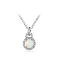 Hot Trendy Silver Pendant Opal Stone Non Fade Popular 925 Sterling Silver Women Opal Necklace