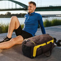Best Black and Yellow Men Football Volleyball Pickleball Nylon Gym Fitness Bag for Basketball With Shoe Compartment