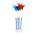 Distributor Wanted  Colorful Classic Style Cat Teaser Toy with Rabbit Hair Cat Sticker Bell Feathers Made of Durable Plastic