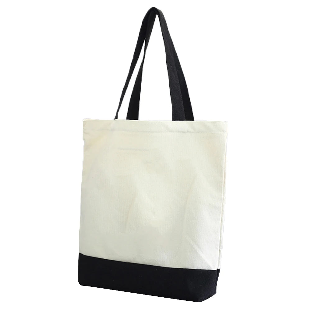 Custom Logo Women's Eco-friendly Cotton Canvas Tote Bag with Color Printing Reusable and Customized Size