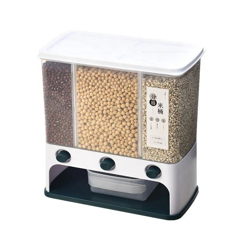 New Household Rice Barrels Moisture-proof Insect-proof Storage Classification Grains Measuring Box Multi-function Compartment