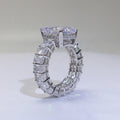 5A CZ Diamond Couple Jewelry Set Engagement 925 Silver Sparkling Big Radiant Wedding Rings
