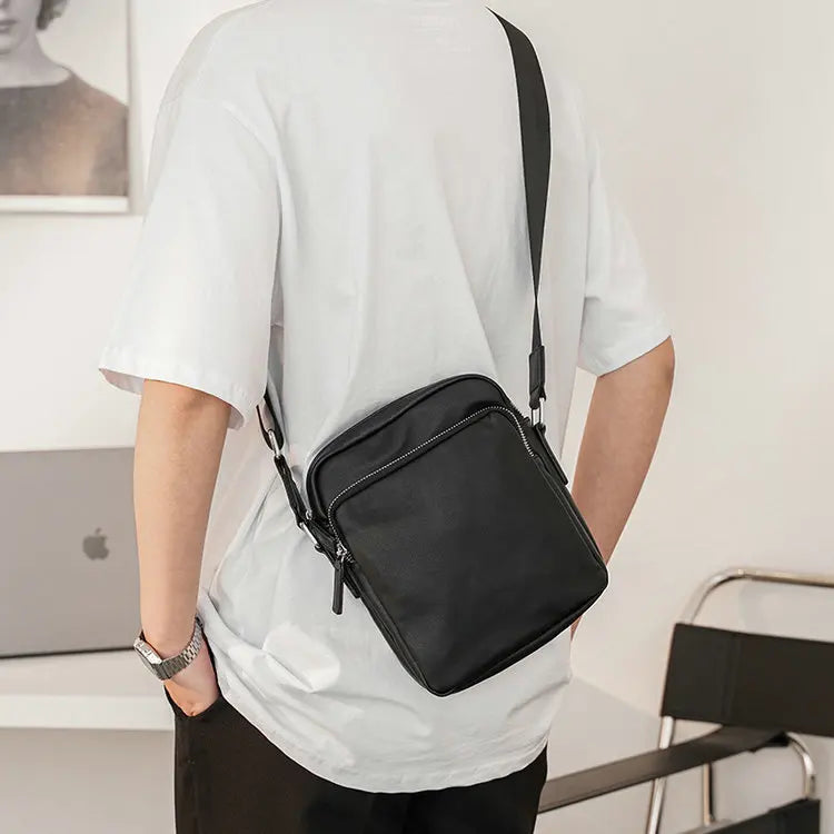 Custom Logo Fashion Mobile Phone Pu Leather Sport Side Chest Sling Crossbody Luggage Travel Shoulder Messenger Bag for Men Women