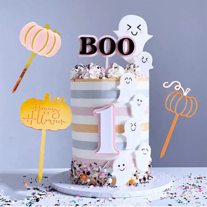 Wholesale New Arrival 12.5*7cm Hallowmas Party Cake Decoration-Hallowmas Cake Topper Pumpkin Decoration Disc Topper New
