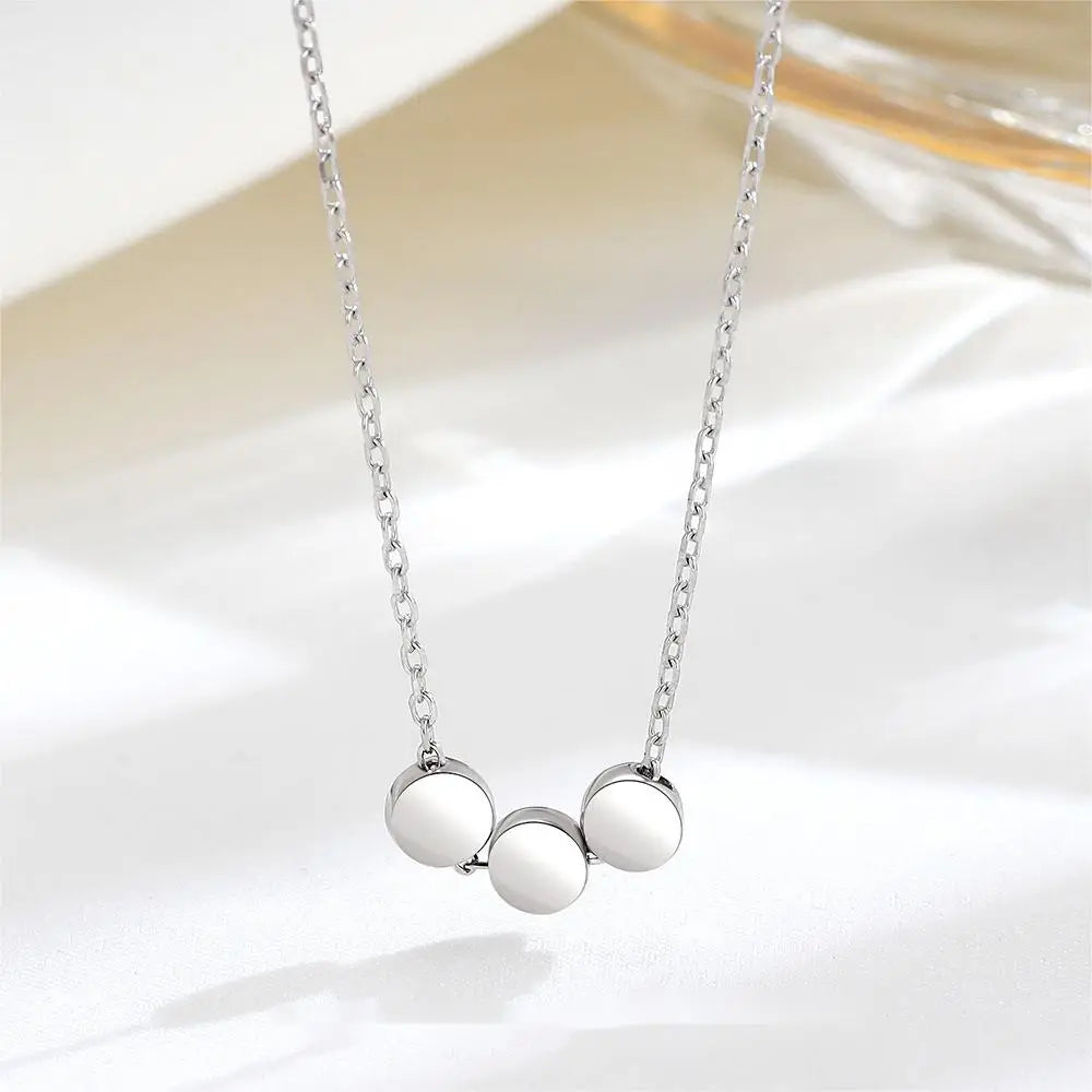 DUYIZHAO Light Luxury Simple S925 Sterling Silver Necklace Bean Circle Chain Bone Chain Fine Jewellery Necklace