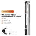 High-Pressure 130-160PSI Portable Mini Bicycle Pump with Schrader Valve Gauge Compact Aluminium Design for Universal Bicycles