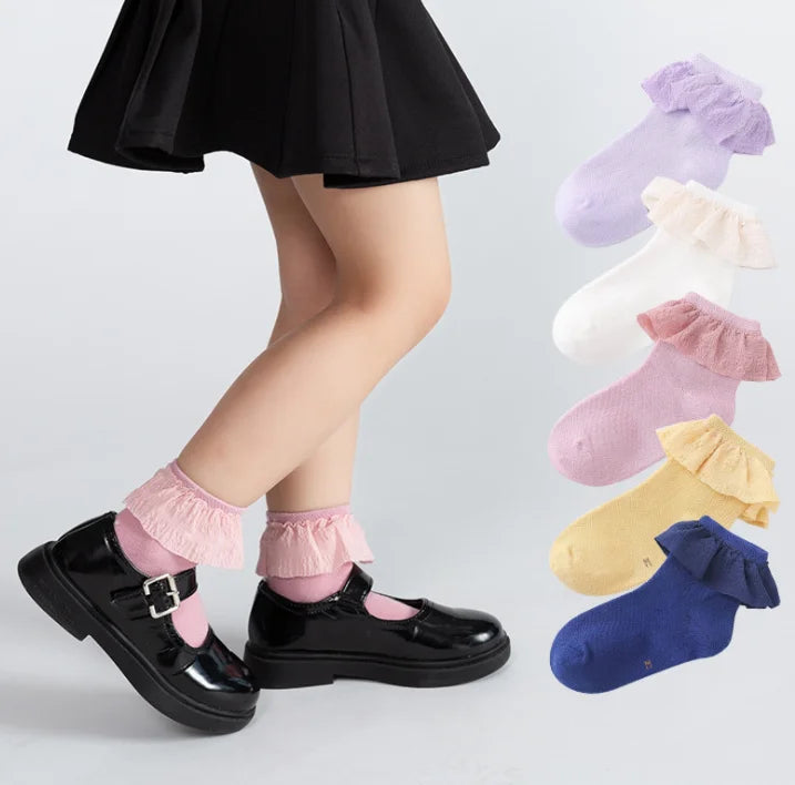 Summer Lace Socks for Girls Dance Sweet Cute Colorful Baby Infant Princess Children's Day Gift Girls Frilly Socks