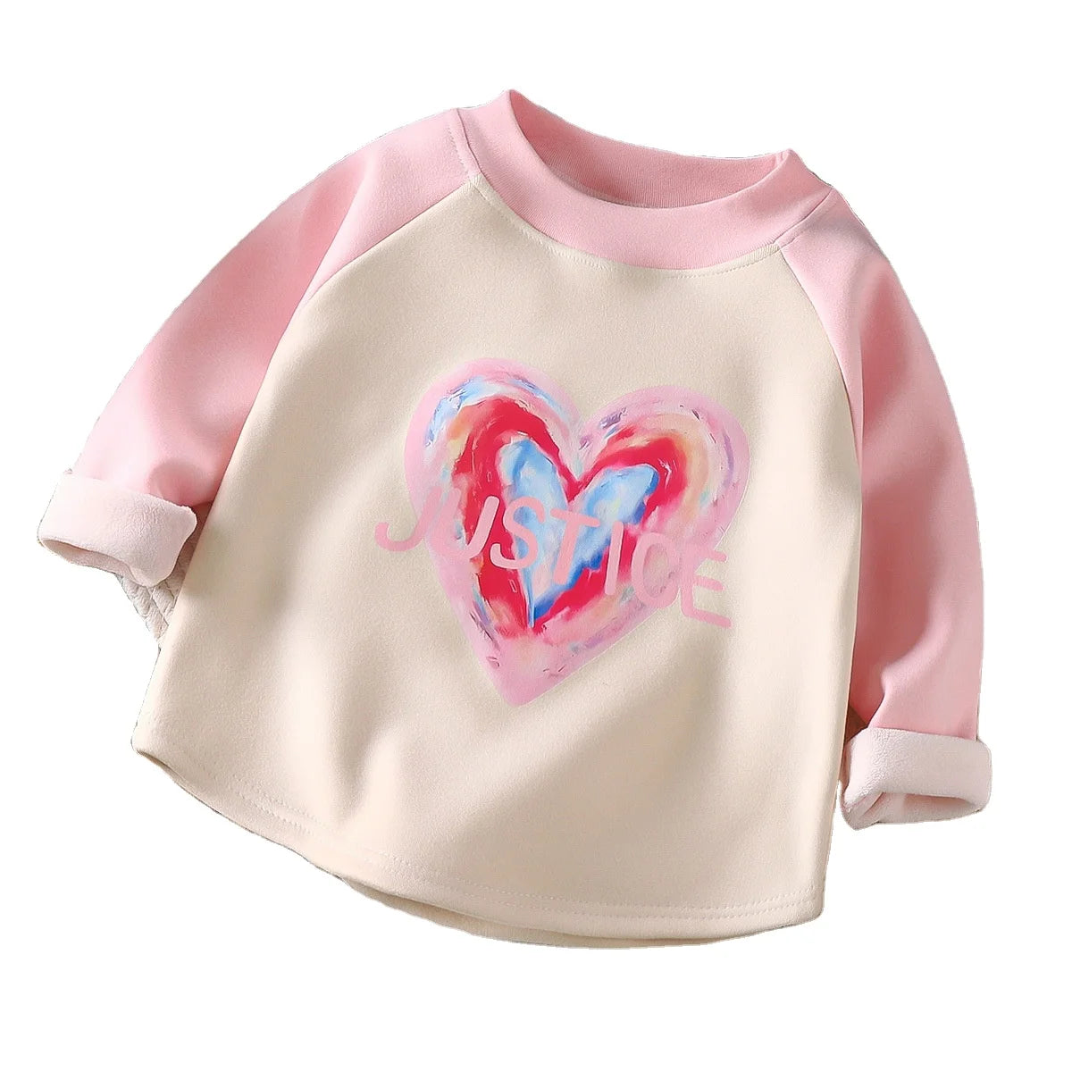 Children's Thermal Long Sleeve T-Shirt with High Neck Thick Fleece Top Breathable Striped Warm Base Shirt