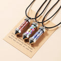 New Design Crushed Stone Glass Bottle Gemstone Pendant Sweater Chain Necklace