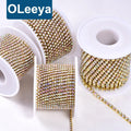 Oleeya 10Yards SS6-SS18 Close Glitter Rhinestones Chain Crystals Sew on Rhinestone Cup Chain Strass Chain for Garment DIY