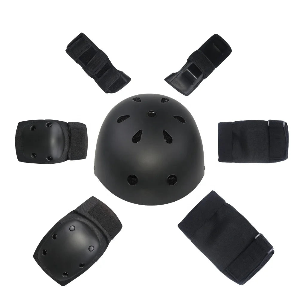 Fashionable Sport Gear Set for Roller Skating Skateboarding Bike Riding Includes Kids and Adult Helmets Knee Pads Elbow Pads