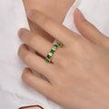 Kirin Jewelry Tarnish Free Finger Ring Wholesale White Green Zirconia Jewelry Silver 925 Ring for Women