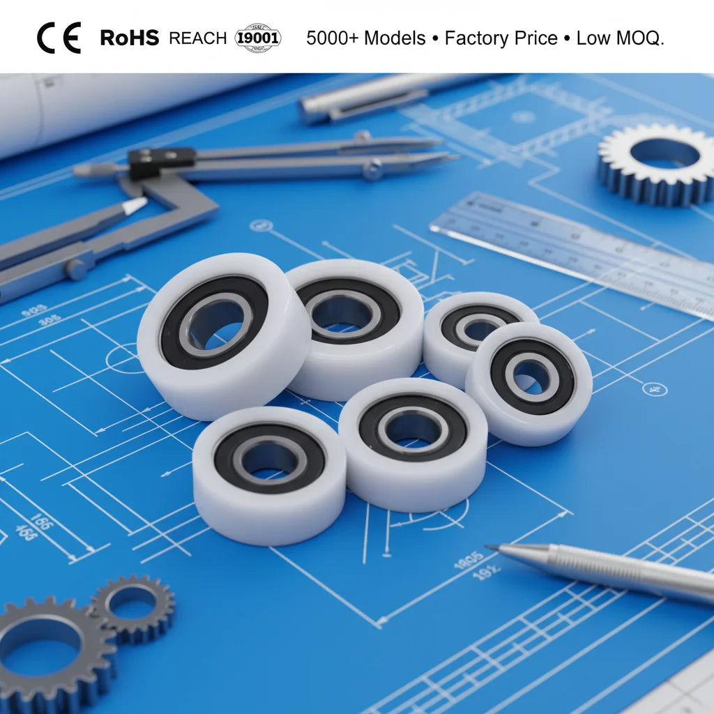 SEMEI BS60620-8 6x20x8 Nylon Plastic Coated Roller Pom Bearing for Pulley Sliding Door Roller Bearings Pulley Wheel