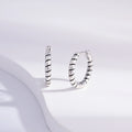 Wholesale Earrings Jewelry Round Spiral Pattern Huggie 925 Sterling Silver Fine Jewelry Earrings