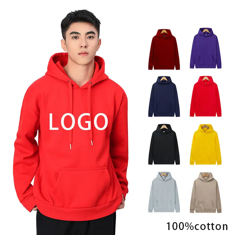 2024 Fashion Cotton Plus Size Men's Sweatshirts Blank Hoodies for Printing Custom Logo Hoodies Unisex Hoodies