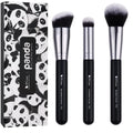 3Pcs Customizable Makeup Brush Set with Shaving Brush-Foundation Contour Concealer Blusher & Kabuki Travel Brushes