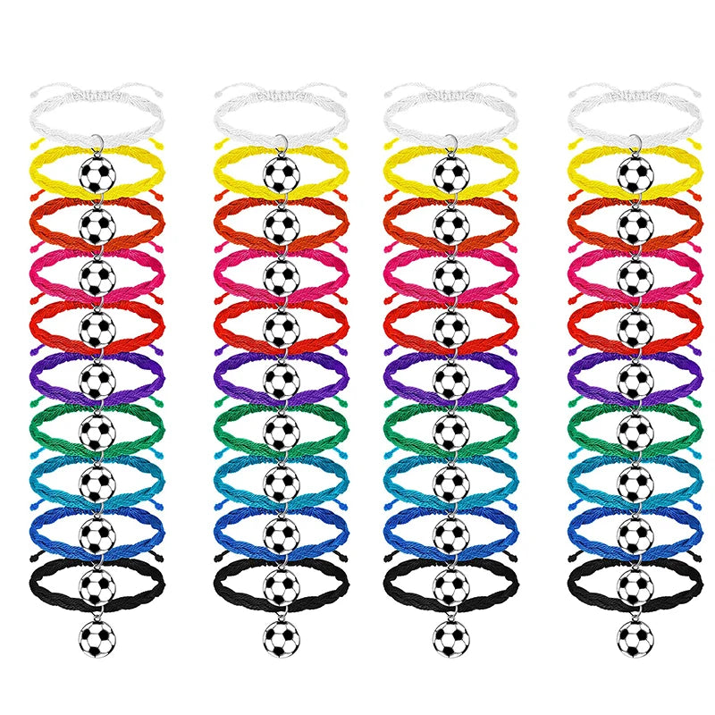 100 Colors Drop Shipping Soccer Football Charm Unisex Men Lady Handmade Waterproof Cord Knots Friendship Bracelet for Women