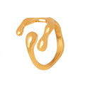 Irregular Hollow Opening Ring Titanium Steel 18K Gold Special-Interest Design Graceful Personality Non-Fading Ring for Women