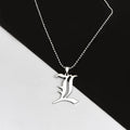 Cartoon Animation Jewelry Stainless Steel Necklace Death Note Sign Large Double Initial L Charm Necklace for Men