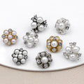 RB045 Popular Rhinestone Buttons With Pearls High Quality Shank Button for Clothing Accessories
