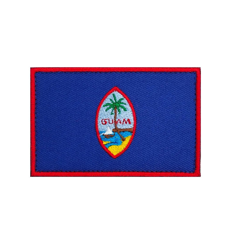 Multinational Eco-Friendly Fabric Flag Patches with Sequins Resin Hook and Loop Embroidery Patch