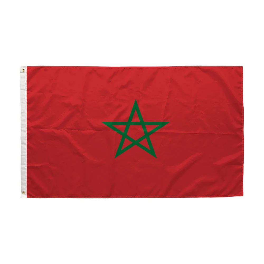BOLISI 3x5 Ft 100% Polyester Double Stitching Flag Morocco 90x150cm Print Outdoor Flying Cheering Morocco Flag