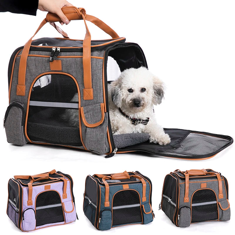 Custom Color Hot Sale Portable Breathable Oxford Small Animals Pet Bag Carrier for Dogs Cats