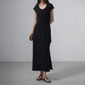 Boutique Wholesale Summer New Design Elegant French U-neck Waist Wrap Slimming Back Split Knot Women Clothing Dress