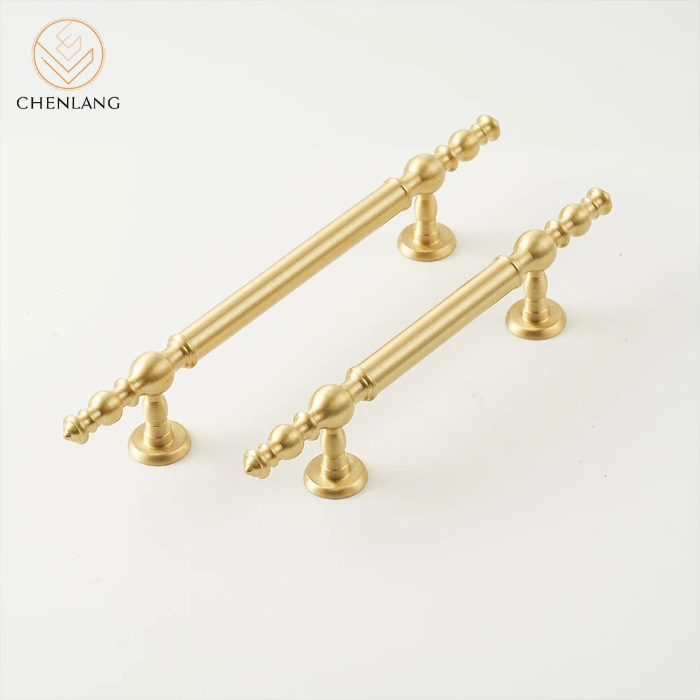 CHENLANG Modern Kitchen Cabinet Satin Brass Hardware Handles Adjustable Pulls Knob Dresser Drawer Bedroom Bathroom Hotel Home