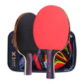 HUIESON HS-CPPX5 HS-SX 7-layer Pure Wood Double Rubber Pimples in Durable 8-10cm Table Tennis Racket Set with CS/FL Grip