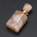 Hongzhuo Natural Wholesale Gemstone Bottle Pendant Cherry Blossoms Agate Crystal Perfume Bottle Necklace