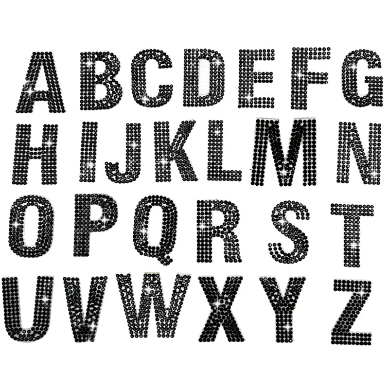 Shiny Glitter Crystal Rhinestone Patches DIY Decoration Letter Stickers and Adhesive Diamond Rhinestones