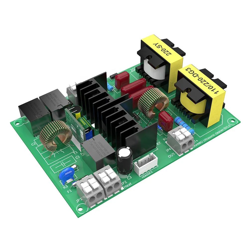 Granbosonic 180W 40kHz Aluminium Ultrasonic PCB Board GB-DG3-S180W Digital Function 110/220V for Hotels Cleaning Equipment New