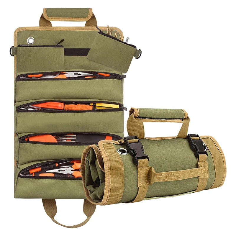 Heavy Duty Roll up Tool Bag Portable Carpenter Tool Roll Bag Compact and Versatile Tool Organizer