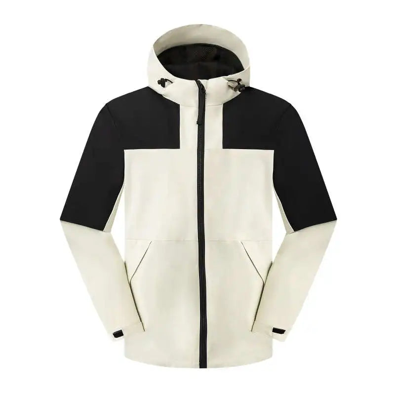Custom Logo Printed Outdoor Work Wear Uniform Full Zip Long Contrast Color Windproof Unisex Jacket