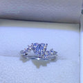 Silver 925 Original Brilliant Cut 1 Carat Diamond Test Past D Color Heart Moissanite Wedding Ring for Valentine's Day Gifts