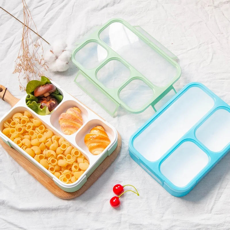 Reusable Microwave Dishwasher Safe Plastic Food Meal Prep Containers with 3 Compartments