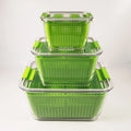 3 Pieces Set Plastic Fridge Refrigerator Organizer Bins Fruit Vegetable Food Storage Boxes Containers with Drain Basket