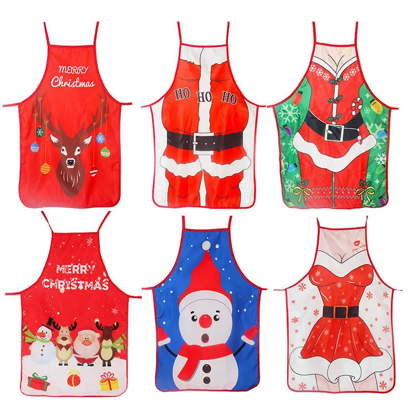 Wholesale Cute Print Sleeveless Apron Digital Printing Xmas Gift Baking Christmas Apron