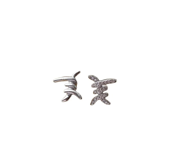 925 Sterling Silver 18K Gold Plated Geometric Cubic Zircon Stud Earrings Huggie Wedding Knot Earrings