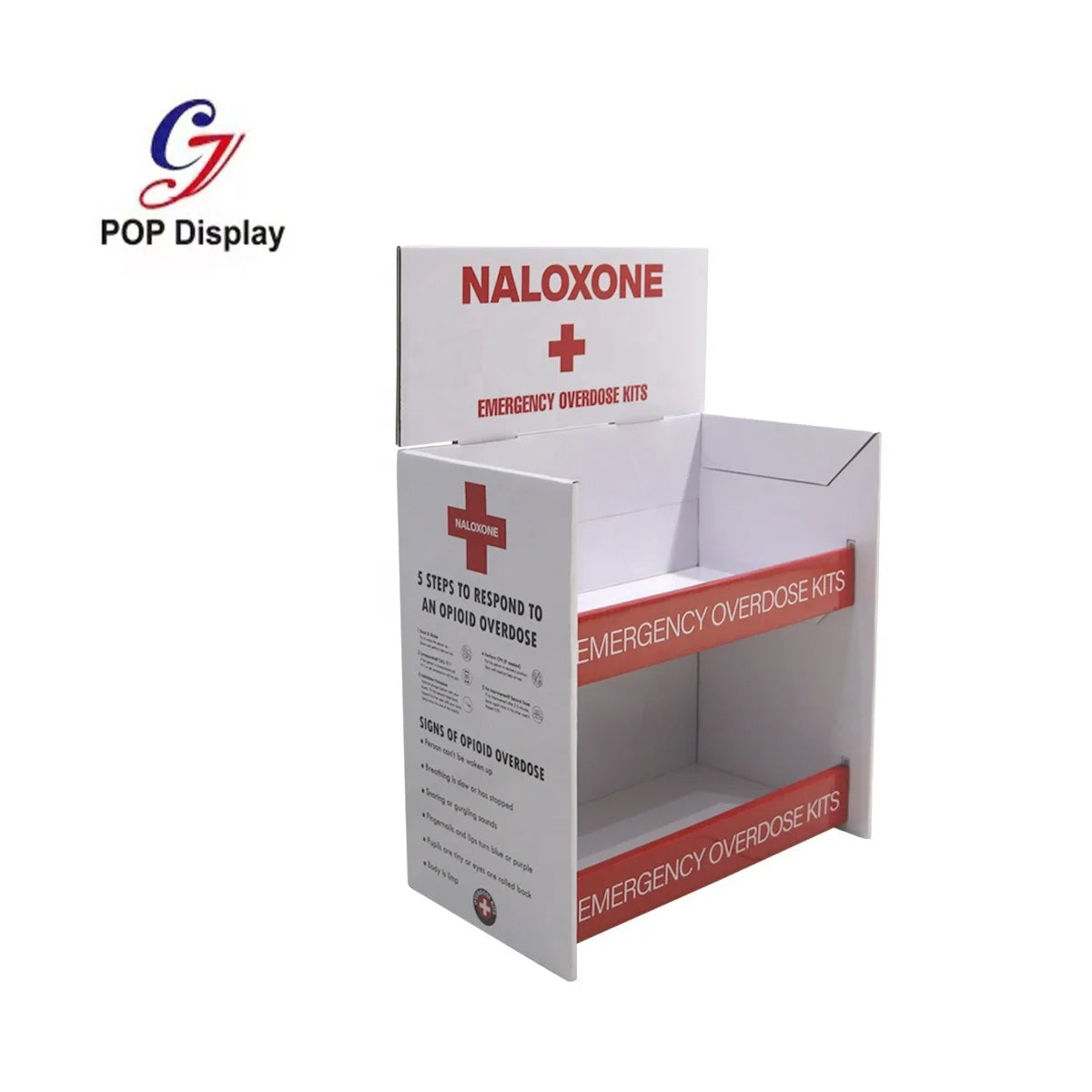 Recycled Materials CMYK Printing Advertising Small Cardboard Counter Top Display Shelf Desk Paper PDQ Display Tray for Medicine