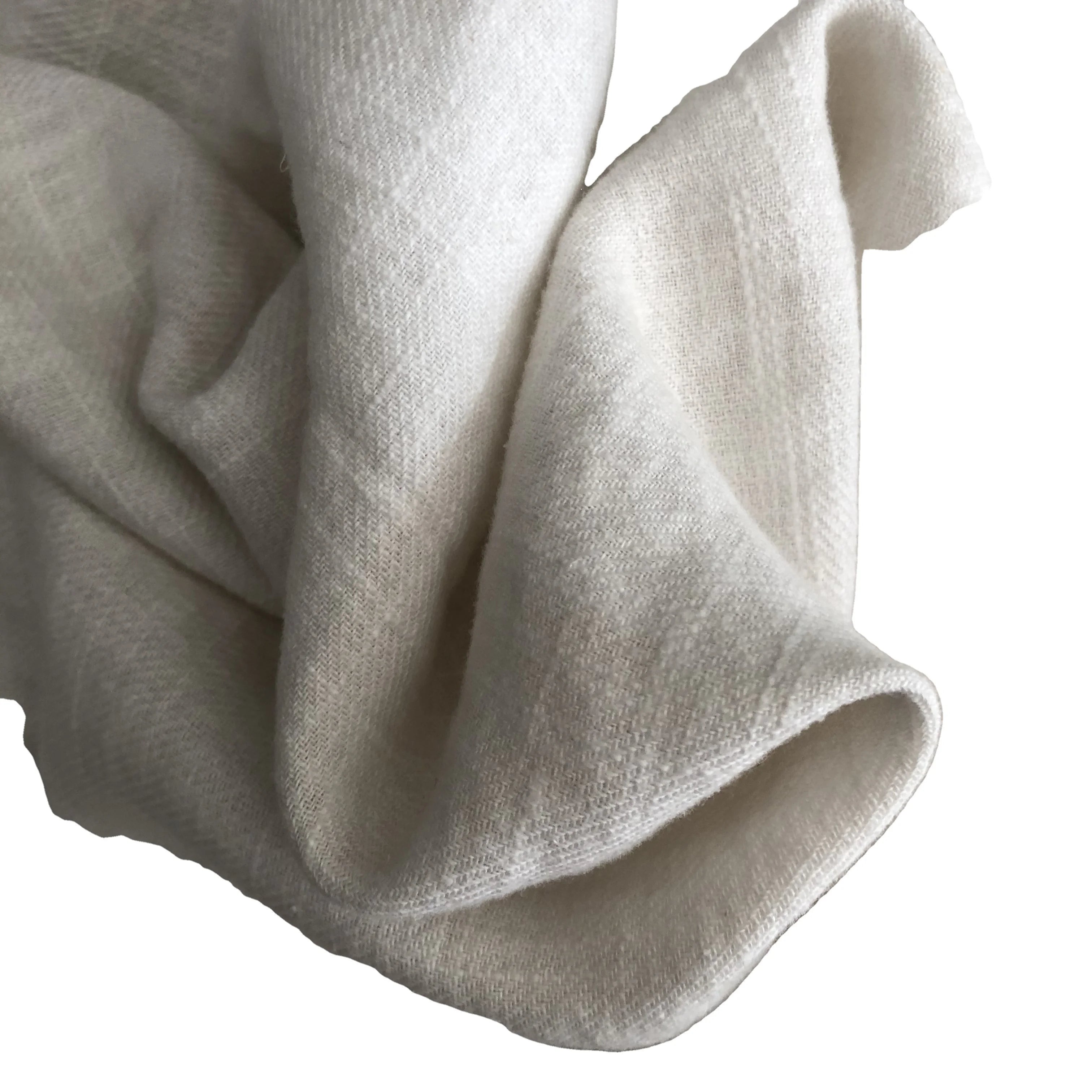 Ramie Cotton Sand Washed Woven Medium Weight Twill Fabric 53''/54'' Inches Width for Winter Autumn Northern Europe Clothing