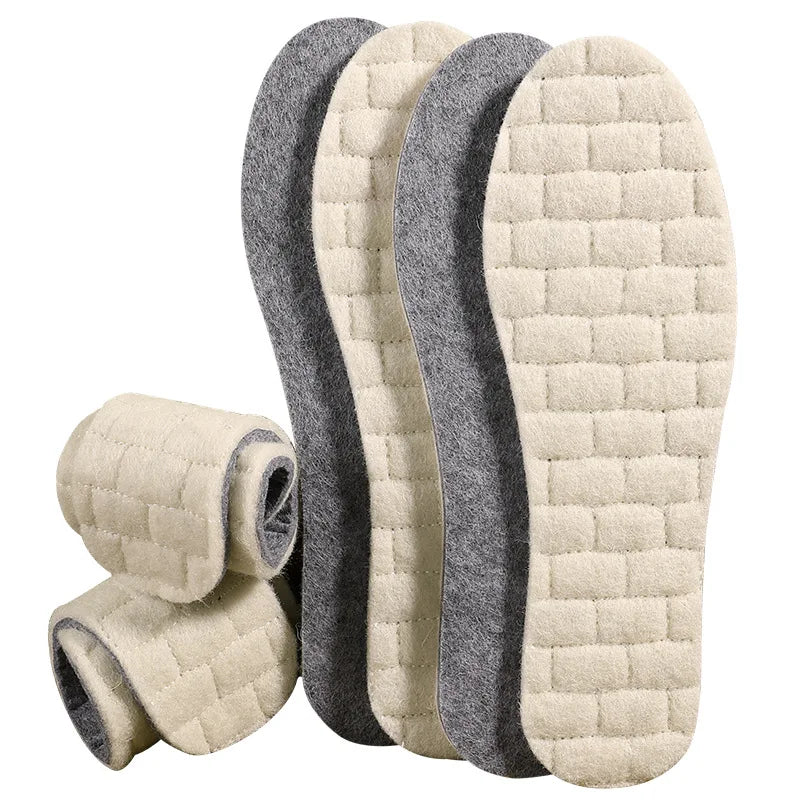 New Arrival Wool Felt Thermal Insoles Sweat Absorbing Soft Comfortable Warm Real Wool Insoles No Stuffy Feet Wholesale Moq 1pair MegaBDM